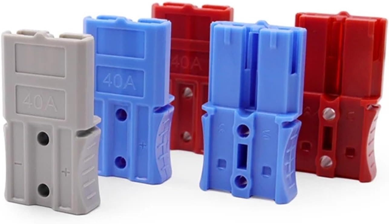 20PCS / Set for 2 Pin 40A 600V Battery Power Connector for Forklift Electric Vehicle Energy Equipment(Black)