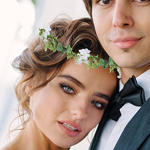 Coroa de flores - cocar folha verde nupcial,Adereços fotográficos de flores de folha verde nupcial c