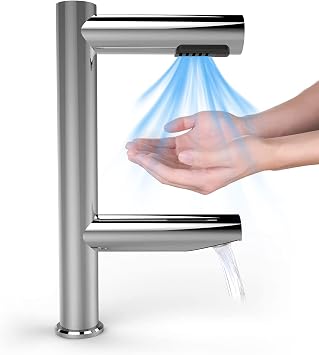 AIKE Air Tap Faucet High-Speed Hand Dryer Wash+Dry Model AK7130, Chrome