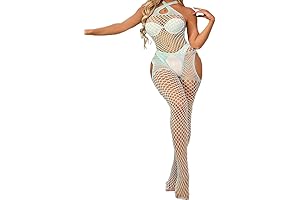 Women’s Body Stocking Lingerie Fishnet Babydoll Sexy Stockings Stretch Halter Chemise