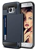 Galaxy S7 Edge Case, Vofolen Slidable Card Holder Galaxy S7 Edge Wallet Case Hybrid Protective Shell Shockproof Rubber Bumper Armor Scratch-proof ID Card Slot Case Cover for Galaxy S7 Edge - Navy Blue