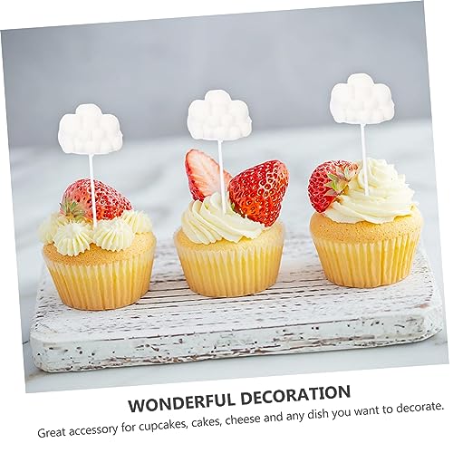 Toyvian 5pcs Handmade Woolen Yarn Cloud Cake Picks Edible Cupcake Decorations for Birthday Party Cake Balls Decorations - Image 6