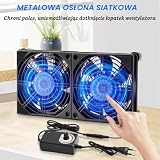 Silkwish Wentylator obudowy 240 mm, 12 V, wentylator komputerowy z regulacją prędkości, wentylator AC 220 V-240 V, wentylator PC, bezszczotkowy wentylator chłodzący do PC