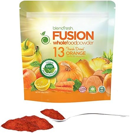 Superfood & Whole Food Powder | Vegan. Gluten Free. Non-GMO | 13 Orange Fruit & Vegetables. Supports Eyes, Mucas Membranes | 2,000 Phytonutrients/Serving | 20 Servings | by Blendfresh.
