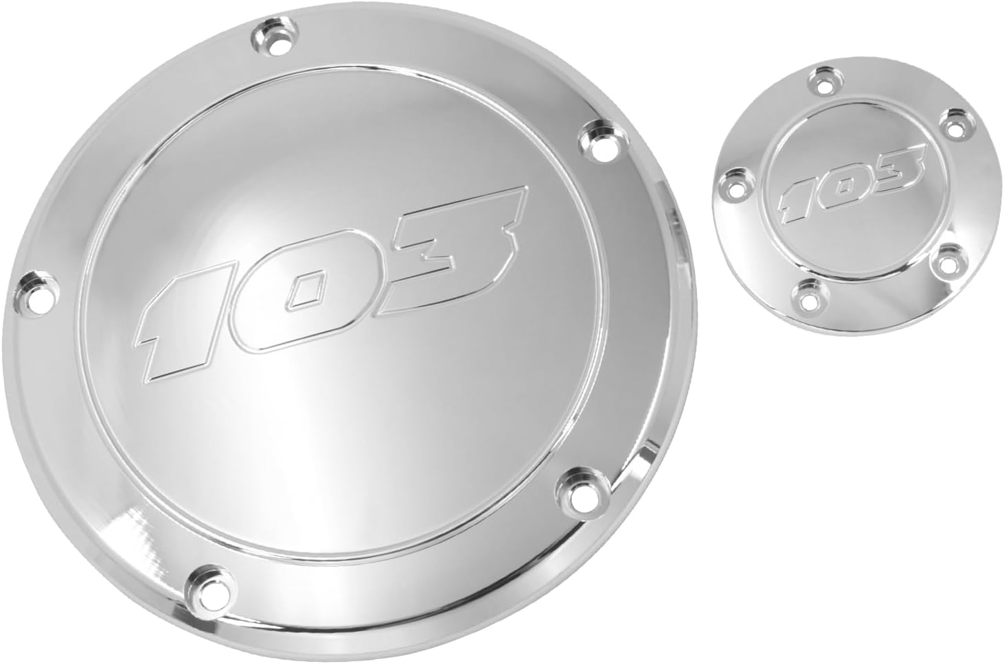Derby Cover Timing Cover Set 5-Hole Engine Protector Fit for Harley Twin Cam Dyna Softail Touring Road King Electra Glide Street Glide Road Glide Tri Glide 1999-2017 (Chrome-1)