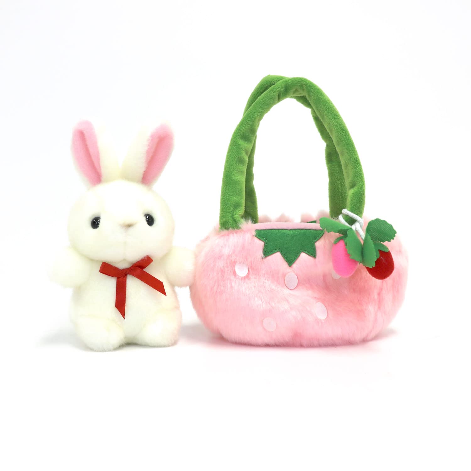 ぬいぐるみ キーホルダー　POKKE うさぎ　ピンク　イチゴ ぬいぐるみ キーホルダー POKKE うさぎ ピンク イチゴ ぬいぐるみ