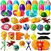 JOYIN 36 Toys Filled Easter Eggs, 2.25 Inches Bright Colorful Prefilled Plastic Easter Eggs with 18 Kinds Popular Toys