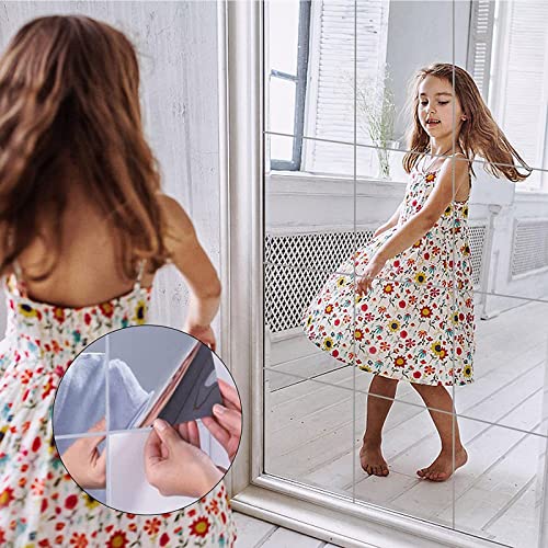 16 Pack Acrylic Flexible Mirror Sheets, 12 X 12 In Mirror Tiles Self Adhesive Square Cuttable Mirror Wall Stickers Non Glass Acrylic Safety Reflective Mirror For Diy Craft Home Wall Decoration #TOP5