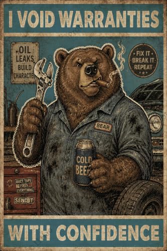 I Void Warranties Bear Mechanic Wooden Jigsaw Puzzle 500 Pieces