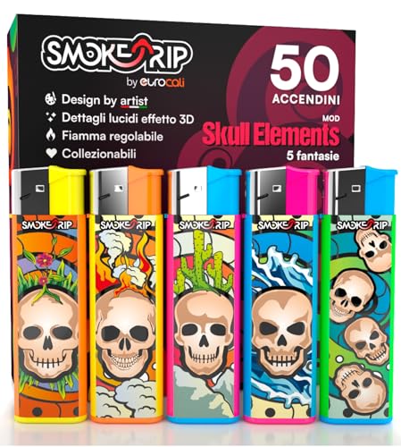 SMOKETRIP Accendini Elettronici Collezione Fantasia SKULL ELEMENTS Dettagli LUCIDI Accendino