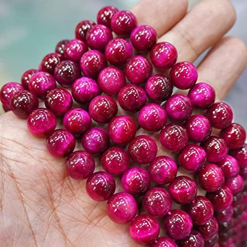 xinchen721 Round Colorful Tiger Eye Stone Beads lot 15" Strand 6mm 8mm 10mm 12mm Beads for Jewelry Making DIY Crafts Findings (Blue,8MM 48 Pcs/strand)