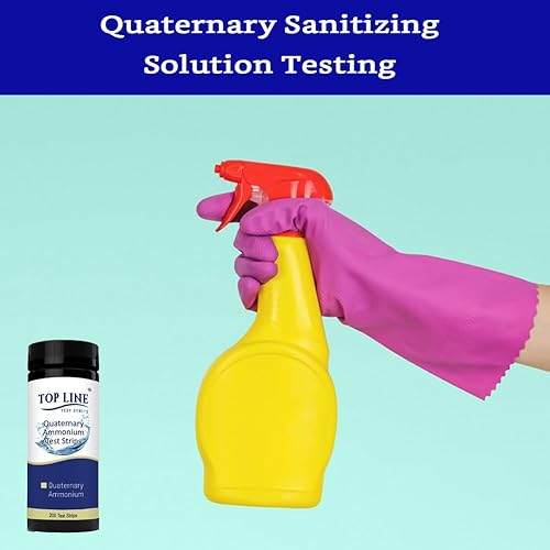 Miniatura 7 de 200 tiras de prueba de desinfectante cuaternario, servicio de alimentos, 0-500 ppm (QAC), tira de prueba cuaternaria, tiras de prueba de varios quat