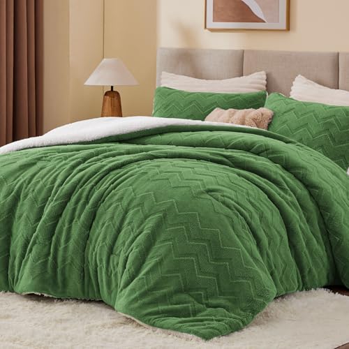 Image of BEDELITE Fluffy Sherpa Twin Comforter Set,Sage Green