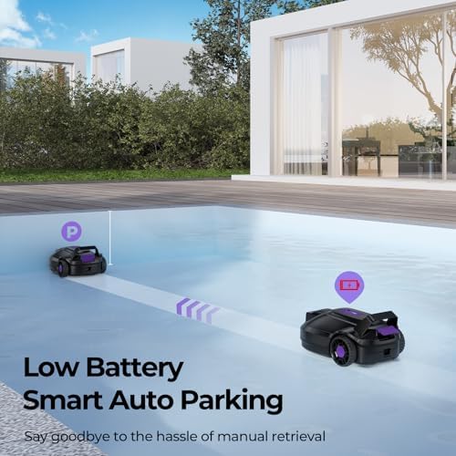 Redroad Pool Robot with Dual Drive Motors, Dual Layer Filtration, 180 Minutes Runtime, Powerful Wireless Pool Vacuum Cleaner for Above Ground and Flat Pools, Automatic Parking, Double — view 7