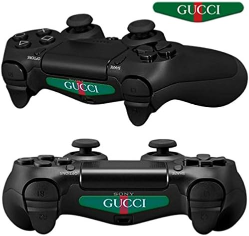 Mod Freakz Pair of LED Light Bar Skins Green/Red Lettering Red for PS4 Controllers