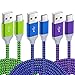 Pofesun USB Type C Cable 3Pack 10ft Nylon Braided USB C Cable Fast Charger Charging Cord Compatible Samsung Galaxy S10 S9 S8 Note 9 Note 8 Plus,LG V30 G6 G5 V20,Google Pixel, Moto Z2-Blue,Green,Purple