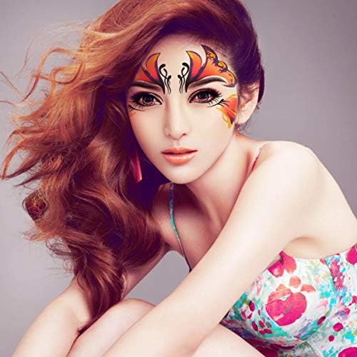 Minkissy 6pcs Face Makeup Stickers Mermaid Face Festival Face Eyes Body Temporary Tattoo Stickers Face Stickers Decorations for Halloween Christmas Festival Party