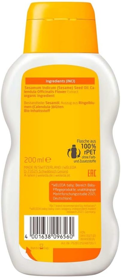 Weleda Calendula Organik Parfümsüz 200 ml Bebek Yağı