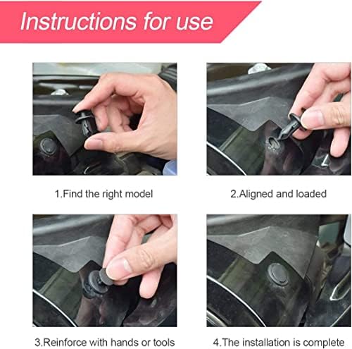 120pcs Retainer Clips Push Type Retainers 6.3mm 8mm 9mm 10mm Expansion Screws Replacement Kit, Plastic Bumper Push Rivets Fastener with Remover Fit for Ford Honda Acura (120pcs) — view 4