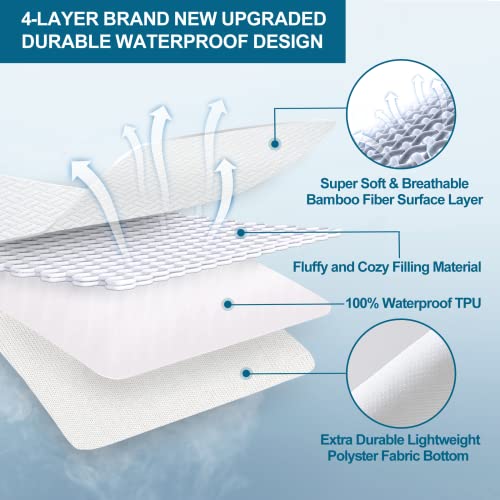 Sochow Bamboo Waterproof Mattress Protector Full Size, Premium Cooling Bed Mattress Pad Cover, Soft Breathable And Noiseless Mattress Cover With Deep Pocket Up To 18'' #TOP1