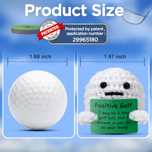 AICase Golf Gifts Accessories Funny Positive Golf Ball Crochet Gag Gift Ideas, Emotional Support Nuggets for Men Women Golfers Tournament Dad Mom Fathers Day Christmas Easter Birthday Stuff - Thumbnail 6