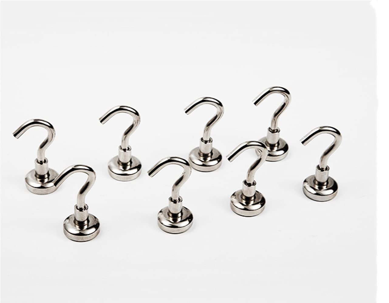 4pcs Strong 40LB Magnetic Hooks Neodymium Hanging Hook Set For Refrigerator / Other Magnetic