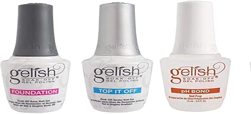 Terrific Trio Essentials 15 Milliliter Basic Care Soak Off Manicure Gel Nail Polish Kit with Foundation, pH Bond and Top It Off Gel