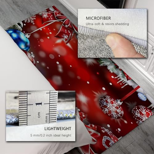 Tapis rouge Noël 180x270cm doux, lavable en machine et ultra résistant - 6