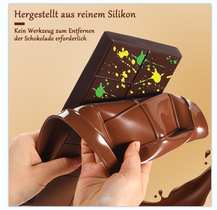 2 stampi per cioccolato in silicone con raschietto, 2 cm di