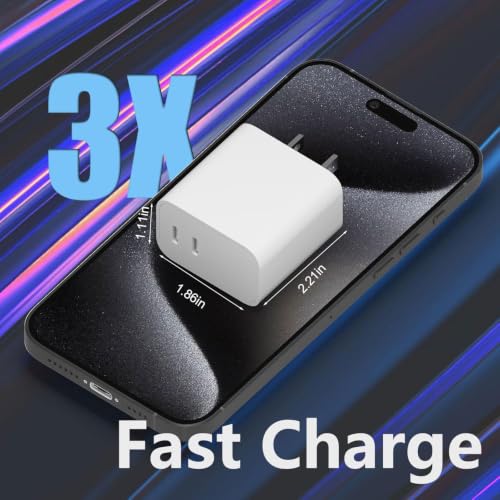 20W Dual Port USB C Fast Charger Block, Tpye C Charging Block for iPhone 17/16/15 Series, Portable Wall Charger Plug - image 7