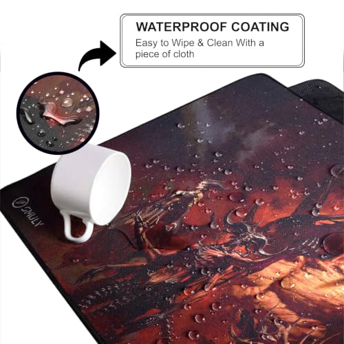 Image of Demon King Gaming Mouse Pad, Large Desk Mat 58.5 x 28 cm, Extended Washable Mousepad, Desk Pad, 2mm Thick Non-Slip Rubber Base, Stitched Edges, Smooth Surface (Multicolour)
