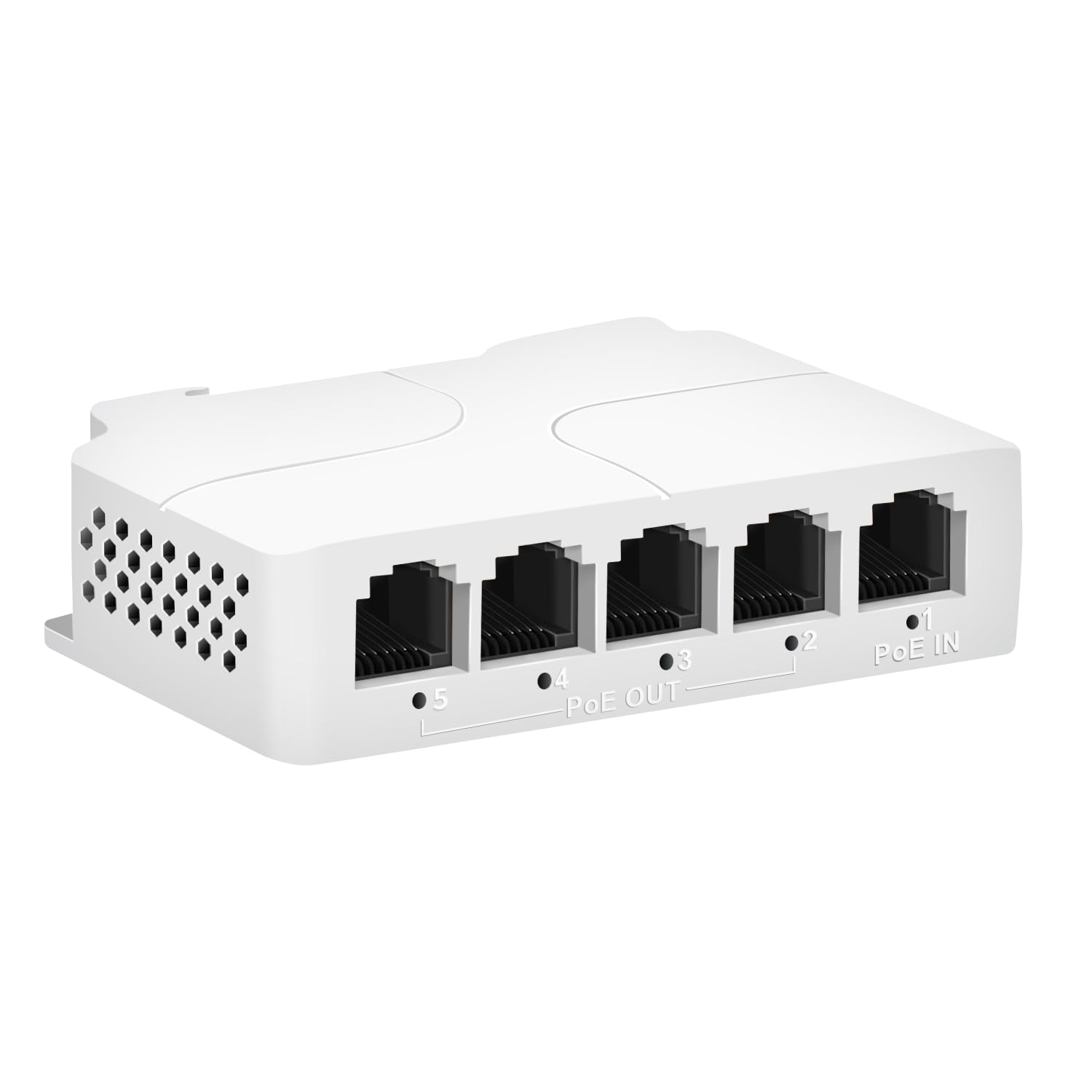 5 Port PoE Extender 1 in 4 Out-IEEE 802.3af/at, 90W in 30/60W Out PoE Repeater 10/100Mbps, Vlan & Extend to 250m, PD Auto-Detection, Din-Rail & Wall Mount PoE Passthrough Switch Plug & Play-image-20