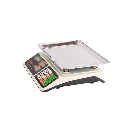 Miniatura 4 de Báscula de computación de precios de 0.035 oz a 66 libras, acero inoxidable y plástico, 2 pantallas laterales, botones grandes, alta precisión, para