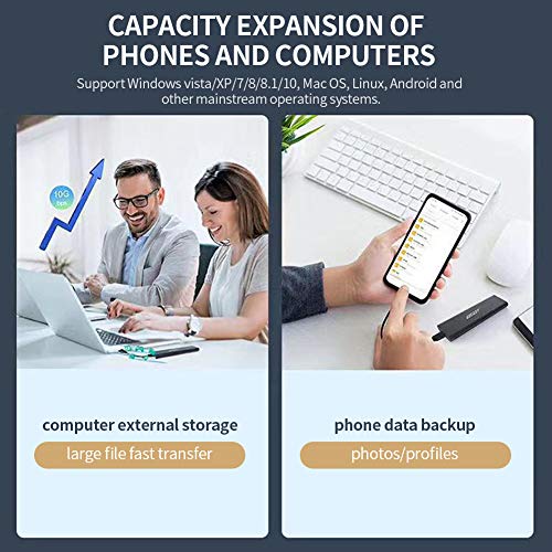 Moniel Gabinete de disco rígido S8000 GEN2 M.2 Gabinete SSD portátil NVME PCI-e para USB 3.1 Aplicáv