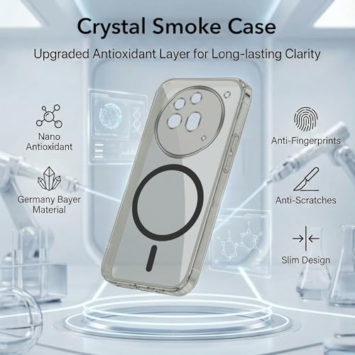 Image of Jkobi Lifetime Anti-Yellow MagSafe Compatible Clear Back Cover Case for Nothing Phone 3A Pro 5G (Sleek Hard Crystal | Shockproof and Camera Protection)