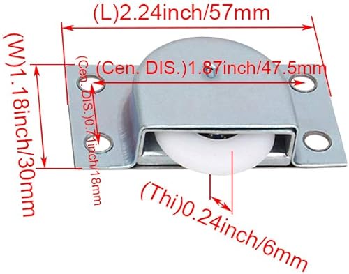 Miniatura 5 de 2 pares de rodillos de acero inoxidable 338 muebles rueda única para armario armario armario puerta corredera polea