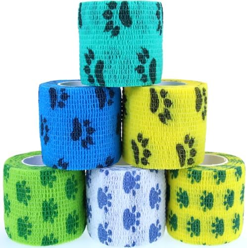 KEQCQE Cohesive Bandage Self Adherent Wrap Athletic Tape Breathable Vet Tape First Aid Tape for Dogs Cats Horses Birds & Wrist Healing Ankle Sprain Swelling