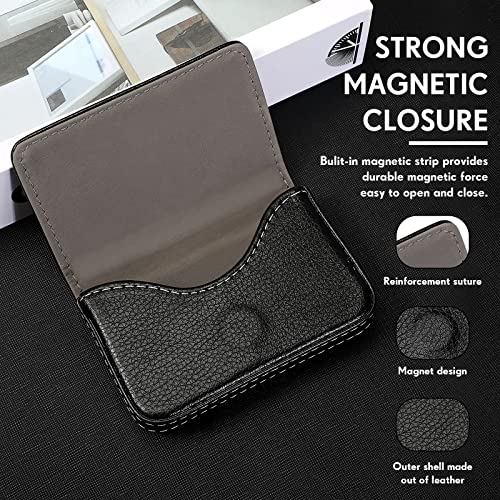 Amylove 6 Pcs Pu Leather Business Card Holder Pocket Business Card Case Business Card Wallet Name Credit Card Holders Presentation Cards Holder With Magnetic Shut For Men Women Office (Black) #TOP1