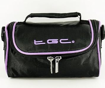 New TGC Black & Elec Purple Shoulder Carry Case Bag for the Olympus E-M5 Camera