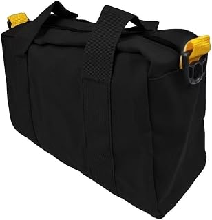 16 Inch Wide Mouth Tool Bag, Canvas Tool Bag, Heavy Duty Tool Storage Bag, Large Capacity Tool Tote Bag for Electricians, Power Tool Organizer Pouch, Tool Bags for Men (16 Inch)