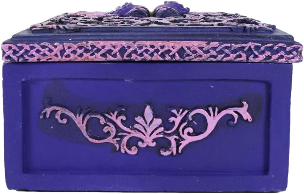 Ebros Fortune Telling Scrying Crystal Ball With Palms Raised Design Wicca Tarot Cards Decorative Box Storage Stash Trinket Jewelry Boxes Triple Moon Lucky Talisman Feng Shui Accent Multi Colored
