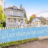 JOYMEMO Blue Last Toast On The Coast Yard Banner, Coastal Theme...