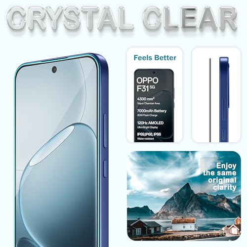 Image of FIRST MART Tempered Glass for Oppo F31, F31 Pro, F33 and Oppo F33 Pro, 9H 0.3 mm Full-Glue Screen Protector with Cable Protector, 3D Edge-to-Edge, HD Clear, Case-Friendly, Black, Pack of 1
