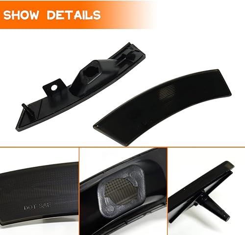 Miniatura 8 de Kit de lentes ahumadas LED blancas compatibles con Ford Fusion y Mercury Milan 2006-2009 luz de marcador lateral de parachoques delantero 6E5Z 13200