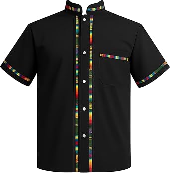 Mens Mexican Guayabera Shirt Short Sleeve 100% Cotton Manta Traditional Latin Button Down Beach Wedding Shirt Made in Mexico