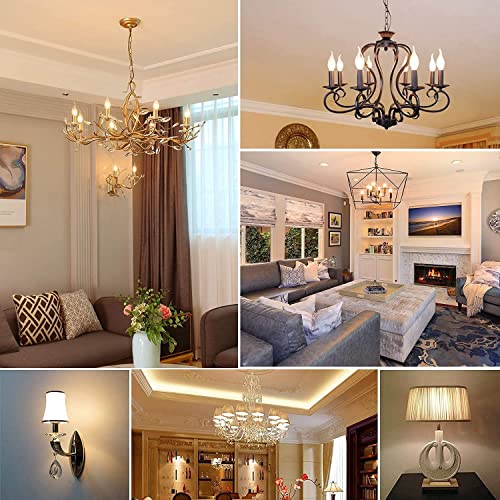 Image of E27 LED 4W Candelabra Base Bulbs 5W Decorative Candle Base Lamp 5 Watt E27 LED Lights Bulbs 2700K Warm White for Ceiling Fan Dining Room Home Decor,