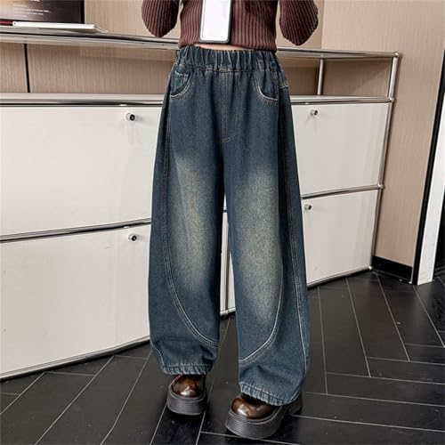 Baggy Straight Wide Leg Jeans Girls Loose Elastic High Waist Palazzo Denim Pants Patchwork Vintage The Elephant Pants4