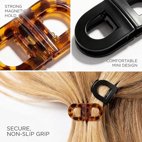 Pinzas magnéticas para cabello, diseño 2 en 1 sin deslizamiento miniatura 4