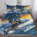 Photo Gallery skiing copripiumino 2 pz biancheria da letto microfibra morbida set copripiumini e federe con chiusura a cerniera, single(135x200cm) Photo Gallery skiing copripiumino 2 pz biancheria da letto microfibra morbida set copripiumini e federe con chiusura a cerniera, single(135x200cm)
