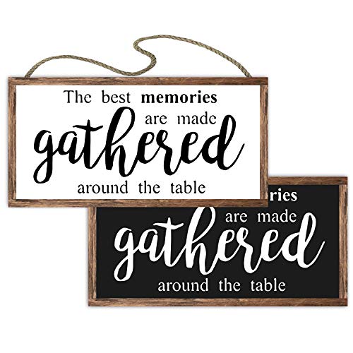 vizuzi The Best Memories are Make Gathered Arroud The Table Sign - Farmhouse Decor for Kitchen Dining Room Breakfast Nook - Housewarming Gift Idea SKU: vizuzi The Best Memories are Make Gathered Arroud The Table Sign - Farmhouse Decor for Kitchen Dining Room Breakfast Nook - Housewarming Gift Idea SKU: